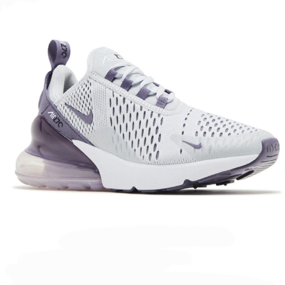 Nike Air Max 270 Women’s Athletic Shoe - White and Lavender